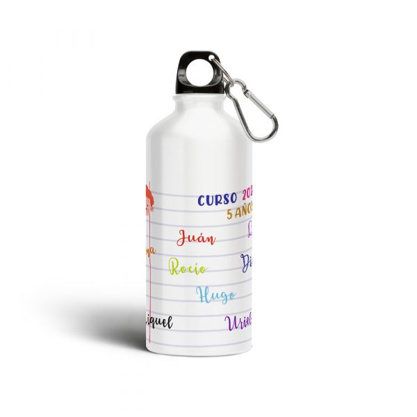 Botella cantimplora de aluminio, para profe, Cuaderno con nombres personalizables