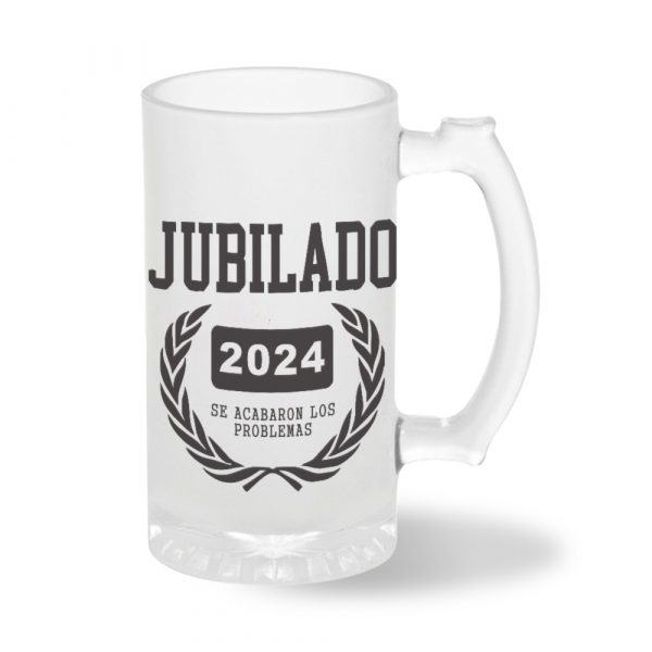 Jarra de cerveza de cristal, para jubilados, se acabaron los problemas, año personalizable