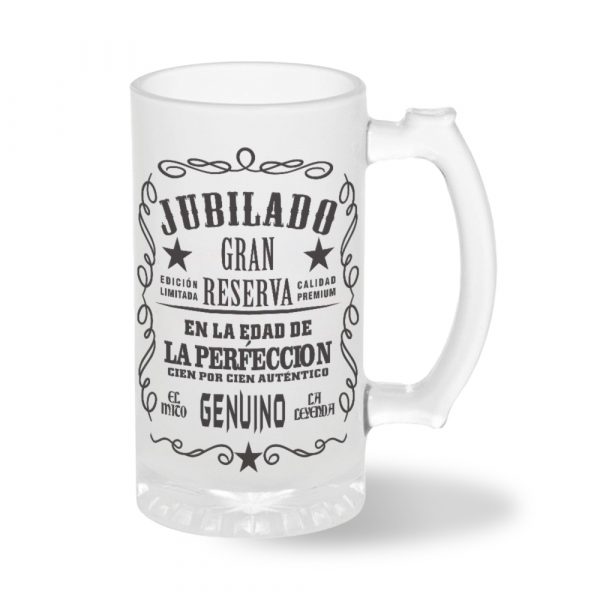 Jarra de cerveza de cristal, para jubilados, Jubilado Gran Reserva