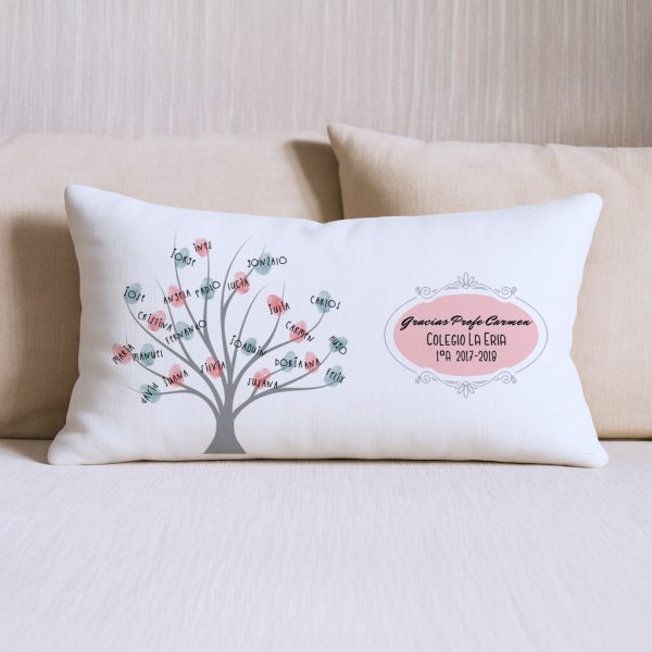 Cojín, para profe, Árbol con nombres personalizables