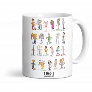 Taza de cerámica regalo,para profe, Personalizable con las dibujos de los alumnos