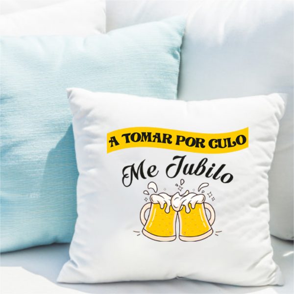 Cojín, para jubilados, me jubilo