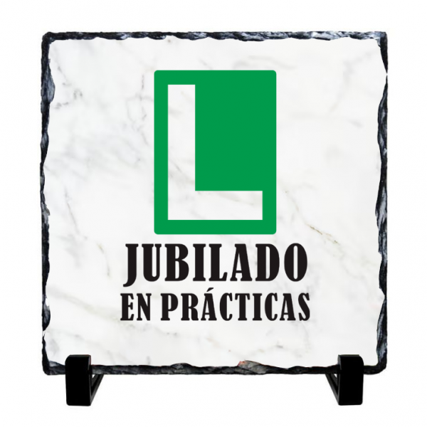 Piedra Pizarra forma cuadrada, para jubilación, jubilado en prácticas