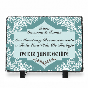 Piedra Pizarra, para jubilación, Feliz jubilación, nombre personalizable