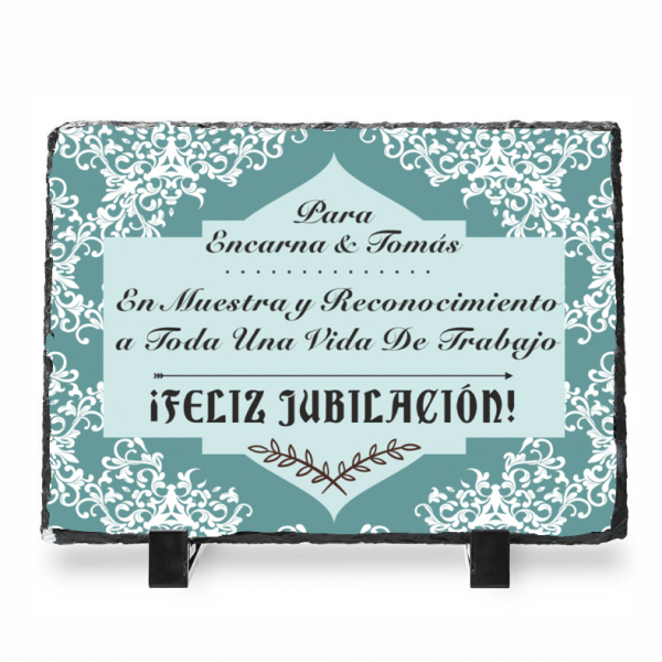 Piedra Pizarra, para jubilación, Feliz jubilación, nombre personalizable