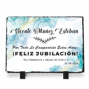 Piedra Pizarra, para jubilación, Feliz jubilación, nombre personalizable