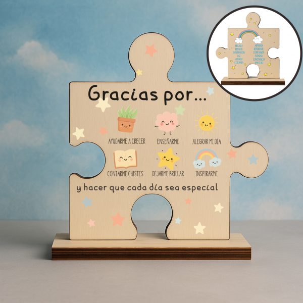 Rompecabezas Puzzle de madera para agradecer profe