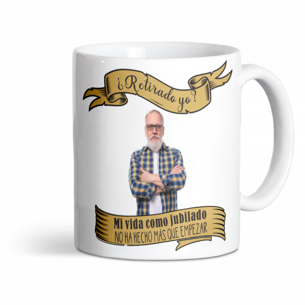Taza de cerámica, para jubilación, no ha hecho más que empezar