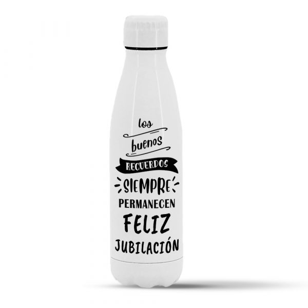Botella termo de acero inoxidable regalo para jubilación, los buenos recuerdos