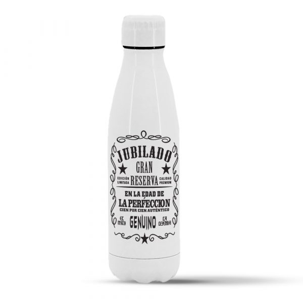 Botella termo de acero inoxidable regalo para jubilación, jubilado gran reserva