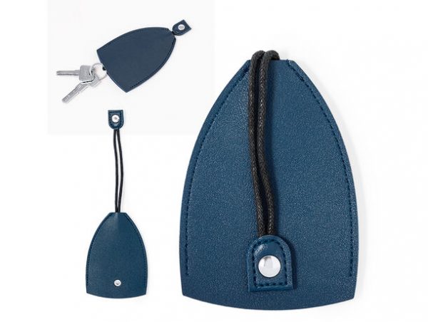 Llavero personalizado de polipiel con funda y cierre de corchete, Ref: 21005
