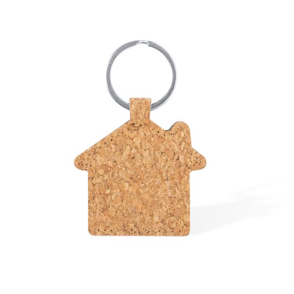 Llavero de corcho natural en forma de casa personalizado, Ref: 21012 - Imagen 2