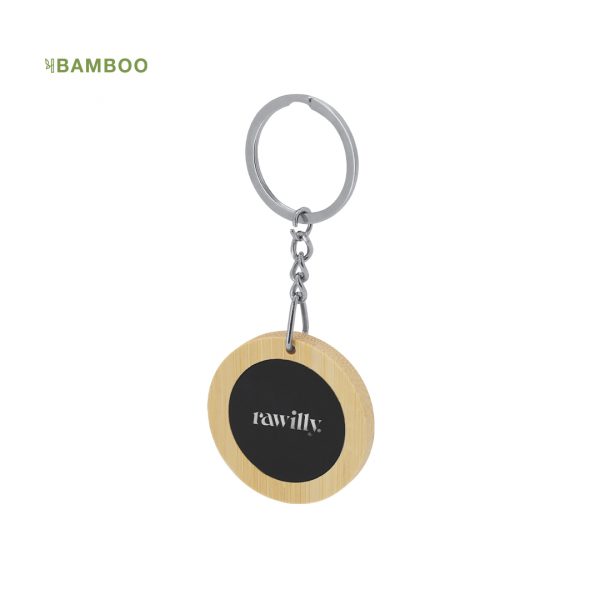 Llavero combinado en bambú y metal personalizado, Ref: 21750