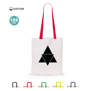 Bolsa tela algodón 105g con asa de varios colores Ref.:4621