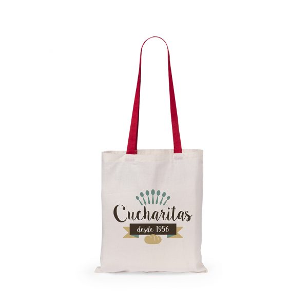 Bolsa tela algodón 105g con asa de varios colores - Imagen 4