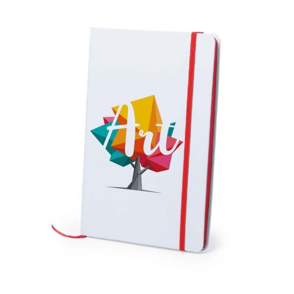 Libreta con logo, banda elástica y perfil de color 14,7 x 21 cm, Ref: 5672 - Imagen 3