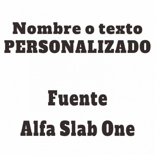Pegatina vinilo texto o nombre personalizado con letras Alfa Slab One