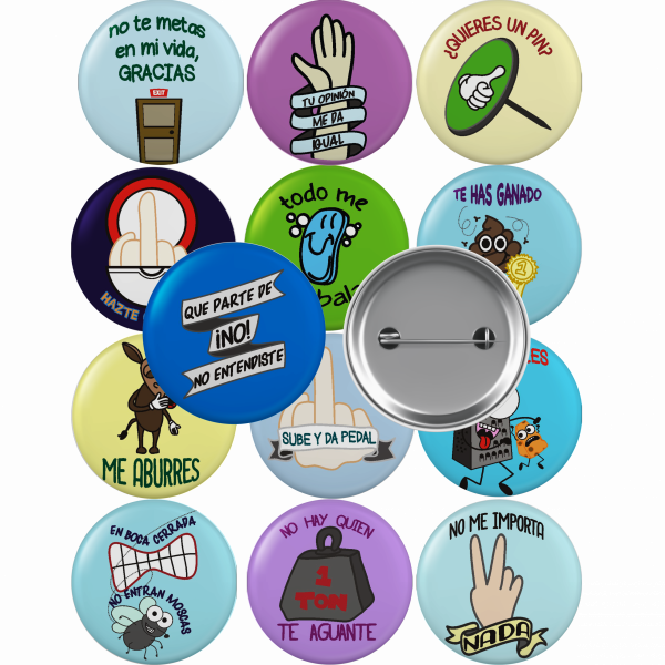 Pack 13 unidades chapas frases sarcásticas