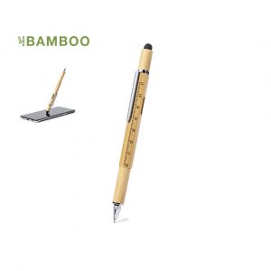Bolígrafo eco personalizado multifunción en bambú con 6 funciones Ref: 1581