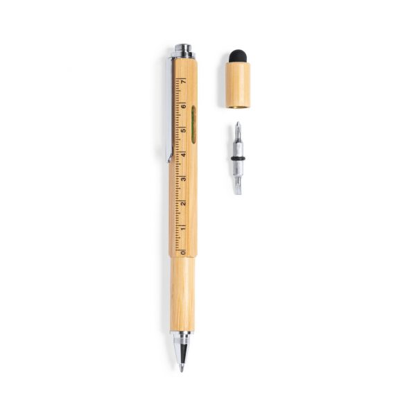 Bolígrafo eco personalizado multifunción en bambú con 6 funciones Ref: 1581 - Imagen 4