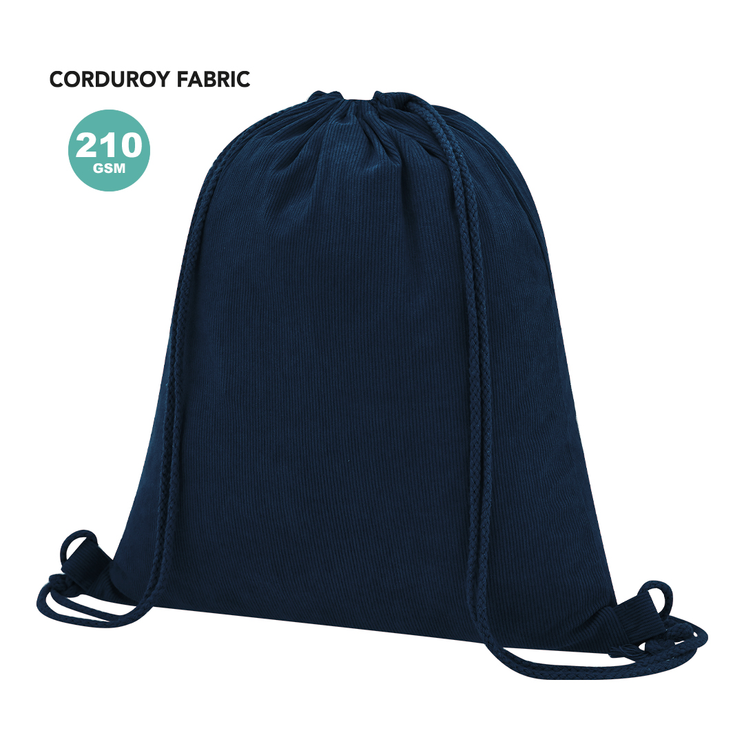 Mochila en pana poliéster con cuerdas a juego 210g/m2 personalizada Ref: 21131