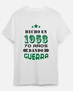 Camiseta de algodón años dando guerra
