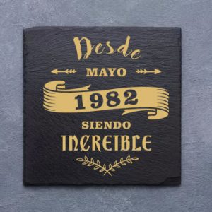Piedra Pizarra forma cuadrada, para cumpleaños, siendo increible