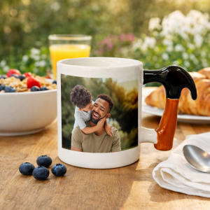 Taza de cerámica personalizada con asa de martillo