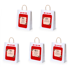 Pack 5 Bolsa Papel 5 Sentidos San Valentín 22x23cm