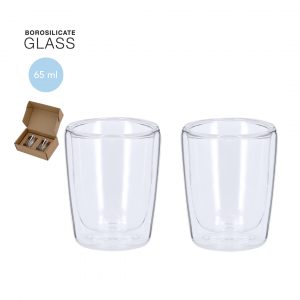 Set de 2 vasos elegante de cristal 65 ml chupito Ref.: 21848