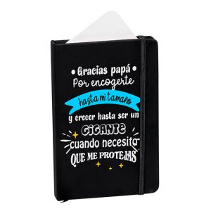 Libreta bloc notas tamaño A5 tapa dura día del padre, Gracias papá