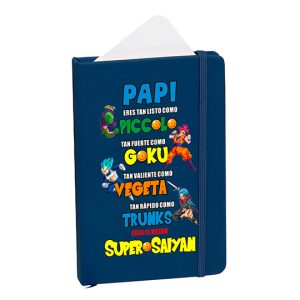 Libreta bloc notas tamaño A5 tapa dura día del padre, Papi Super Saiyan