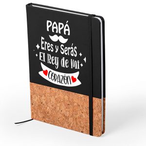 Bloc de notas de corcho natural día del padre, eres y serás el rey de mi corazón