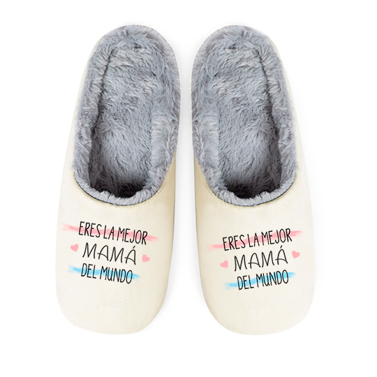 Pantuflas / Zapatillas, de casa día de la Madre, eres la mejor mamá del mundo