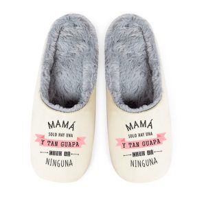 Pantuflas / Zapatillas, de casa día de la Madre, mamá sólo hay una