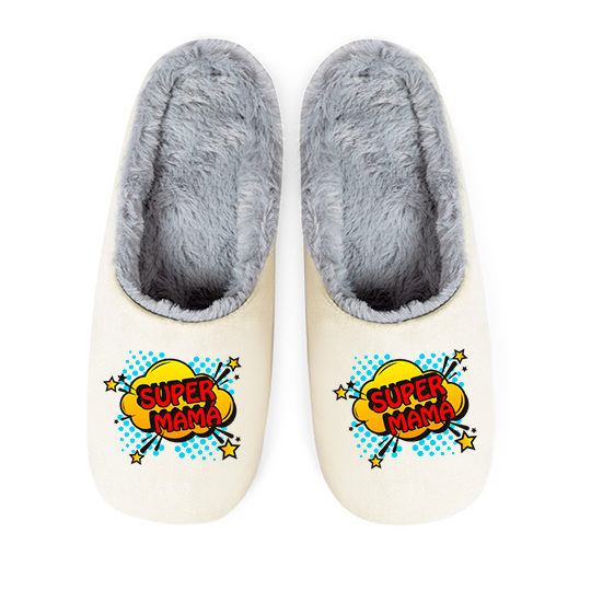 Pantuflas / Zapatillas, de casa día de la Madre, super mamá