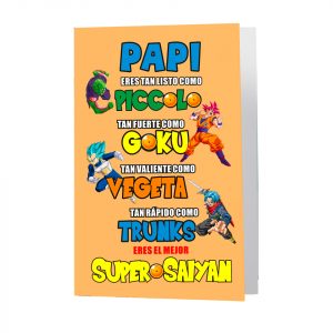 Felicitación/postal, día del padre, Papi super saiyan
