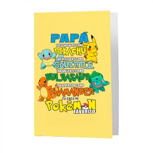 Felicitación/postal, día del padre, Papá pokemon