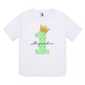 Camiseta de algodón, 1 con corona nombre personalizado