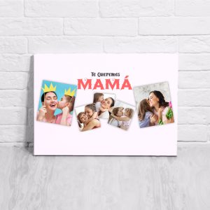 Lienzo, personalizable, Te queremos mamá