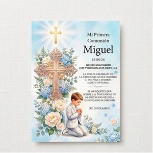 Tarjetas de invitación papel primera comunión