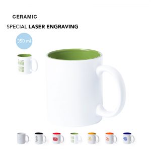Taza de cerámica de 350ml grabado en láser Ref.:5836