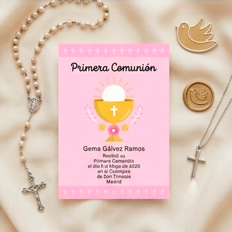 Tarjetas de invitación papel primera comunión - Imagen 2