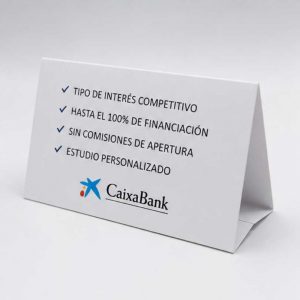 Cartel display de mesa