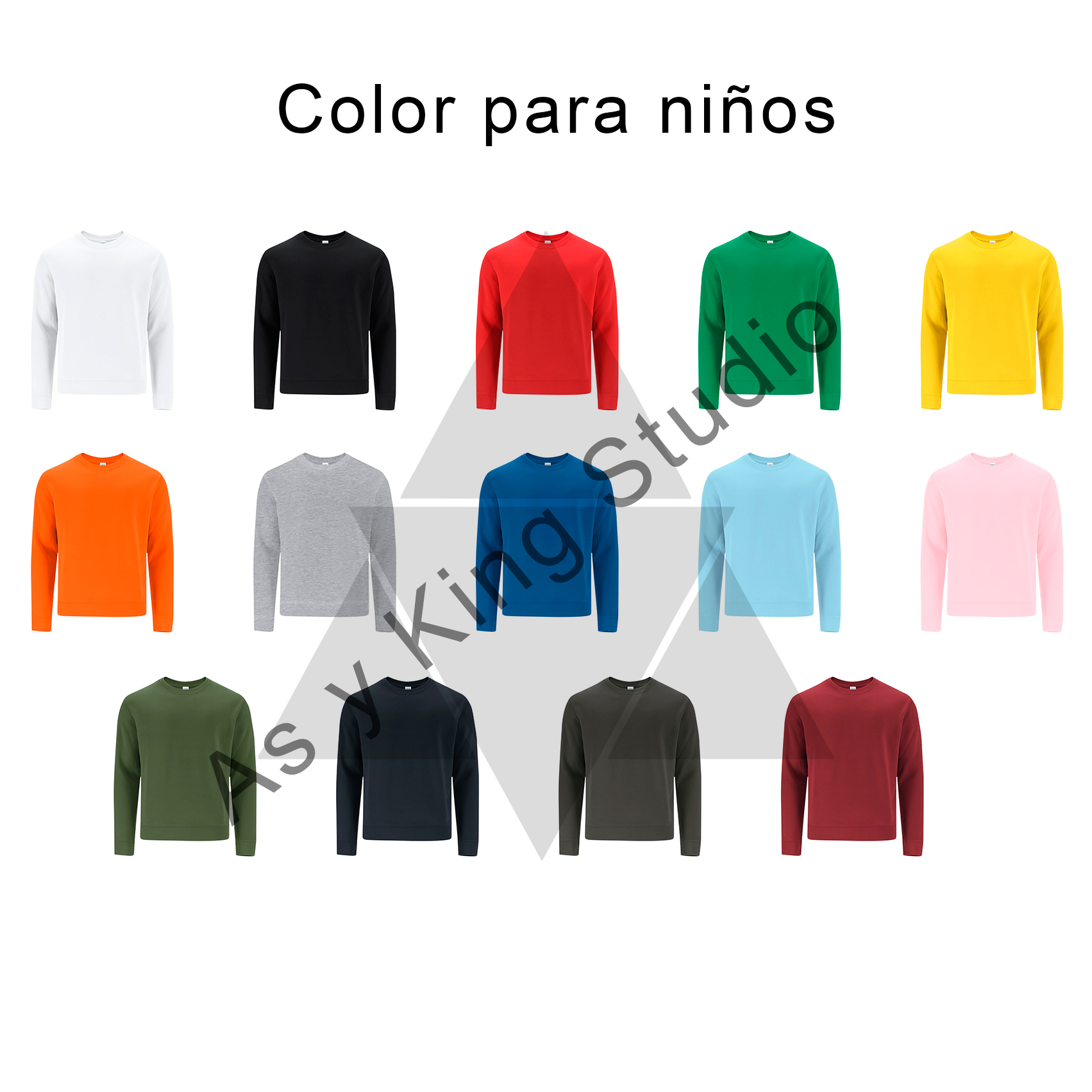 Sudadera BASIC unisex sin capucha para adulto y niño - Imagen 9