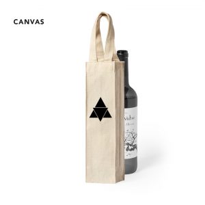 Bolsa de canvas de 220g/m2 para botella de vino de 75cl personalizada Ref:6990