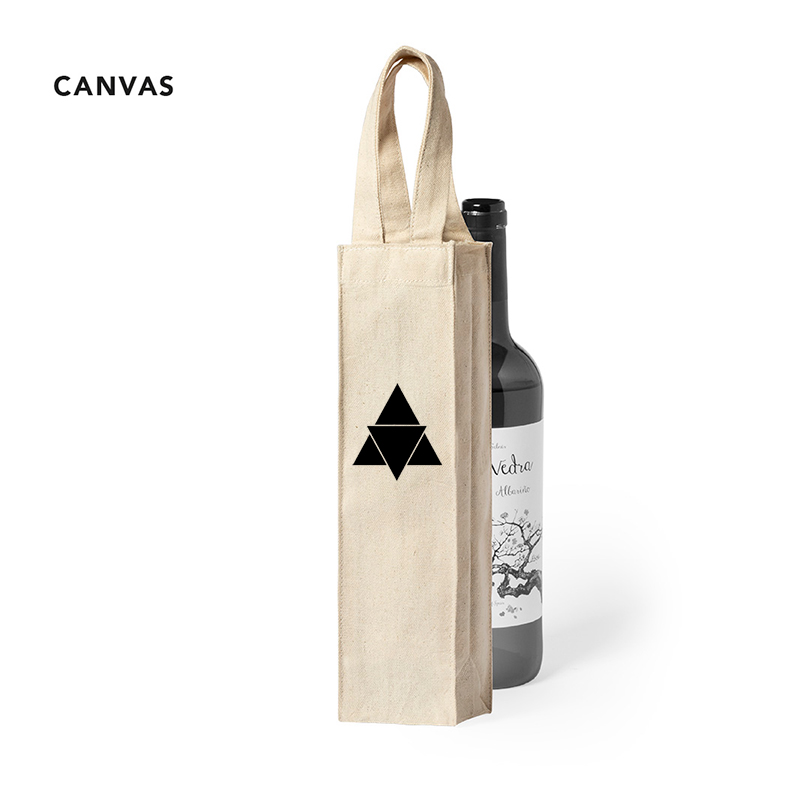 Bolsa de canvas de 220g/m2 para botella de vino de 75cl personalizada Ref:6990