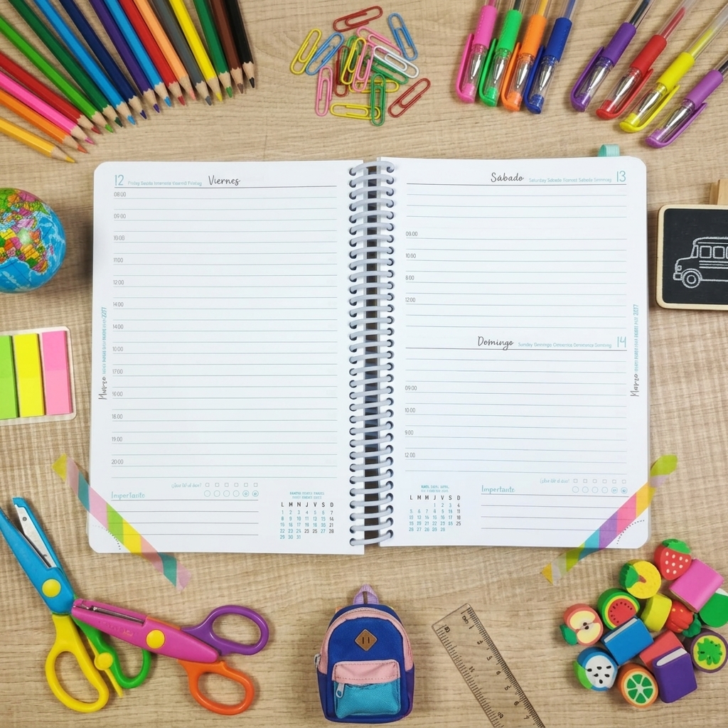 Agenda escolar con anillas personalizada A5 2026-2027 - Imagen 5