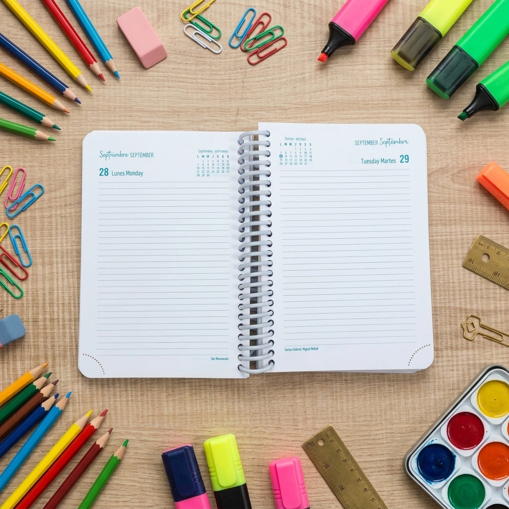 Agenda escolar con anillas personalizada A5 2026-2027 - Imagen 3