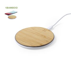 Cargador inalámbrico, con base de carga en madera de bambú Ref.: 6182